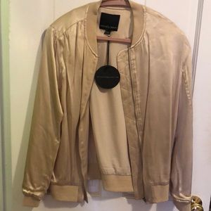 Rose gold bomber jacket